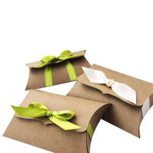 Foldable Packaging Gift For Candy Pillow Box Kraft Paper Box