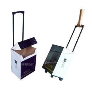 Simple design of advertising promotion cardboard trolley box paper trolley bag