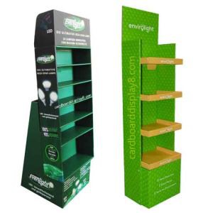 Cardboard Floor Display Stand For LED Bulbs Promotion