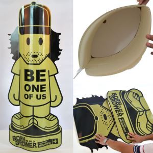 Custom Cardboard Pop Up Totem Lama Display Stand For Cartoon Advertising