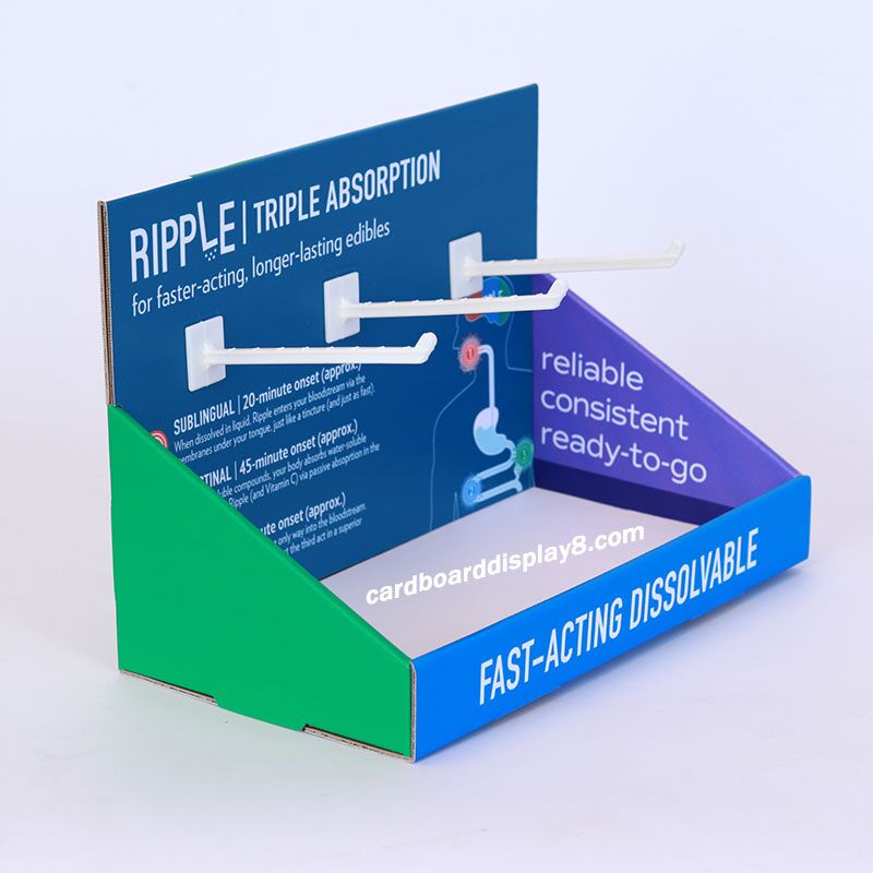 cardboard display with hooks