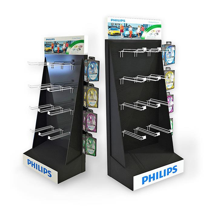 alt corrugated standing pegboard retail display hooks