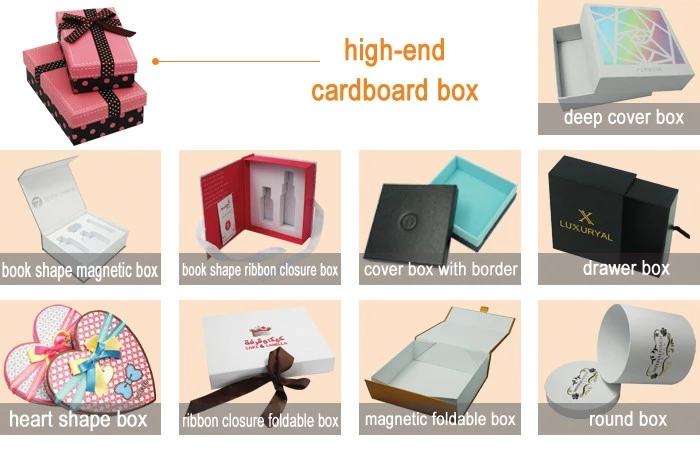 Popular Wholesale Custom Printing Folding Cardboard Gift Packaging Box,Paper Gift Box with Ribbon Closure