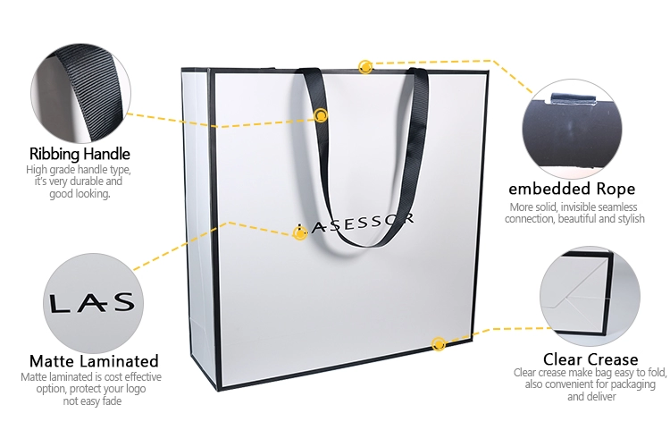 Wholesale Custom Printed Your Own Logo White Brown Kraft Gift Craft Shopping Paper Bag With Ribbon Handles