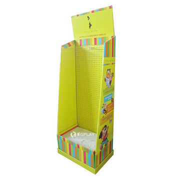 Cardboard Free Standing Cosmetic Floor Display with Cmyk Printing, Resuable Corrugated Display Stand