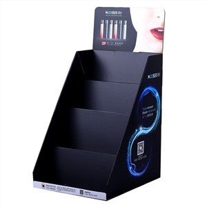New Customized Printed 4 Tiers Cardboard Advertising Eyelash Display Stand For Eyeshadow