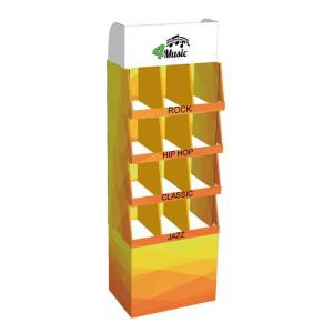 4 Shelves Cardboard Display Stand For CD Music Advertising Promotional Rock/hippop/classic/jazz Music CD Display