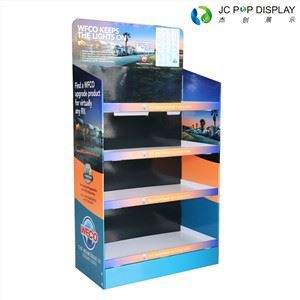 4 Shelves Pop Free Standing Customized Retail Store Paper Display Racks