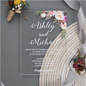 Hot Sell Custom New Design Luxury Printing Design Acrylic Wedding Cards With Envelope