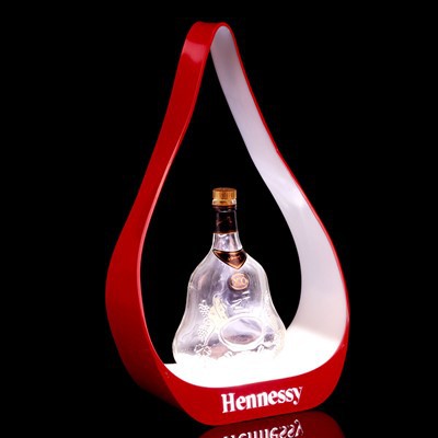 Acrylic Wine Whiskey Drop-shape Presenter With Neon Light For Bar Club