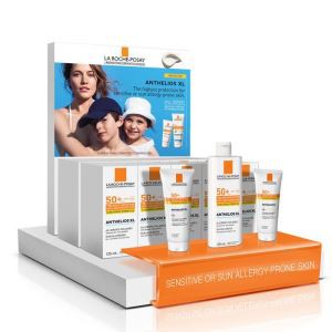 Advertising Cardboard Cosmetic Counter Top Display For Sunscreen, Table Top Advertising Display For Cosmetics
