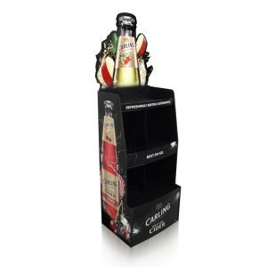 Beer Merchandising Custom Cardboard Paper Corrugated Floor Display For Promotion
