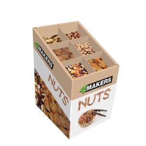 Big Factory Direct Sale Floor Cardboard Display Stand For 4 Makers Nuts
