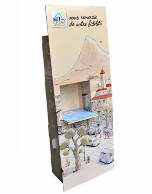 Sturdy paper cardboard display stand, foldable brochure shelf,a4 document display holder