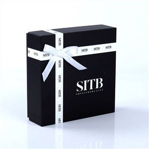 Black Gift Box Square Ribbon Bow Lid And Base Box