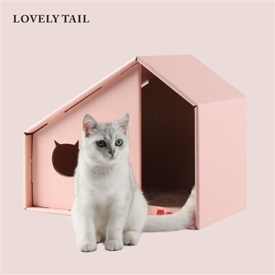 Pink Corrugated Cardboard Cat House