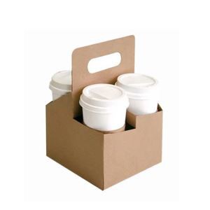 Brown Craft Paper Taking Away Cardboard Box/bag For Starbucks Coffee/drinks