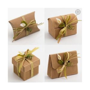 Brown Craft Paper Wedding Gift Packaging Box With Different Styles