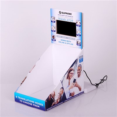 Cardboard Counter Top Display With 7 Inch Video LCD Screen Monitor