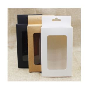 PVC Window Cardboard Showing Product Inside Paper Box Hangable For Shopping Mall Promotional Activity