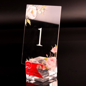 Custom Number Plate And Acrylic Card Slot Base