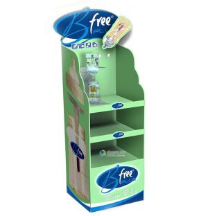 Corrugataed Cardboard Floor Display Shelf for Stores