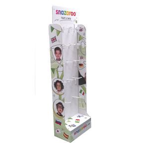 Corrugated Paper Cardboard Display Stand With Hooks For Hanging Kids Products/promotion Kids Products
