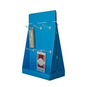 Corrugated Simple Design Customized Cardboard Display Stand With Hooks For Socks/gloves