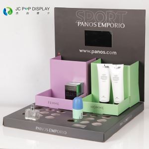 Beauty shop counter cosmetics pdq small display rack tabletop cosmetic ​paper display boxs with LCD Screen