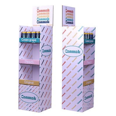 Custom Cardboard Floor Display Rack For Beer Promotion