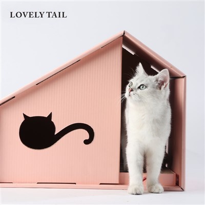Custom Corrugated Cardboard Play Cat House Cardboard Cat Display House