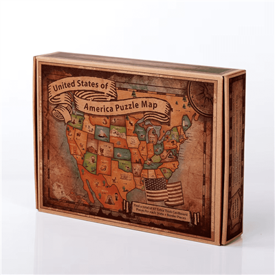 Custom Cute Pattern Shipping Box For Play Card Puzzle Jigsaw Packaging