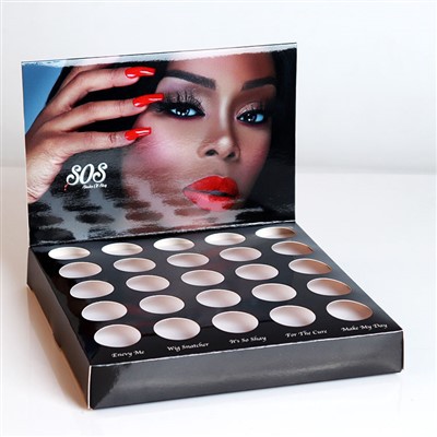 Custom Design Cardboard Skincare Display Box PDQ For Retailers With Round Holes
