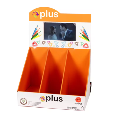 Custom Design Eye-catching Cardboard Counter Display Box With Led Sreen