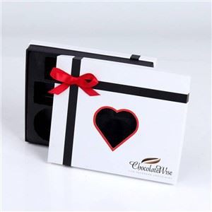 Custom Design Fancy White Chocolate Packaging Cardboard Gift Box With Ribbon Bow And Transparent Window