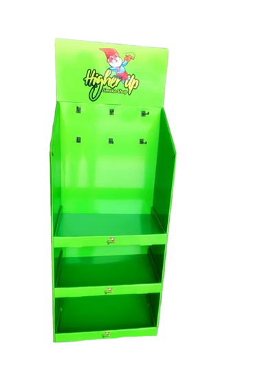 Custom Floor Hook And Layer Display Stand Point Of Purchase Removable Hooks Cardboard Display Stand