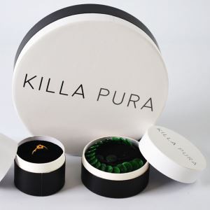 Bespoke Design Ring Necklace Packaging Luxury Round Cardboard Paper Jewelry Box With Logo