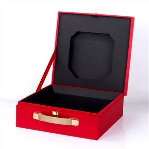 Custom Hard Cardboard Suitcase Gift Storage Box Packaging With Metal Handle