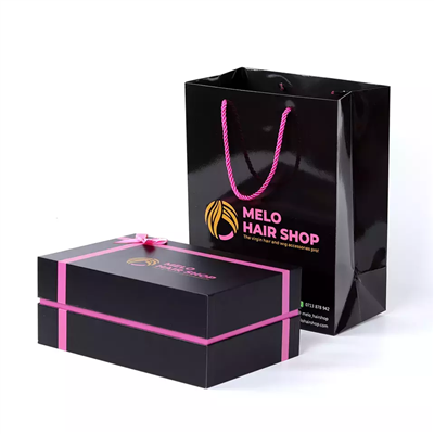 Custom Logo Black Rigid Cardboard Gift Box Packaging Lid And Base Box