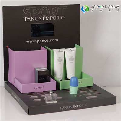 Custom Logo Brand Printing Cardboard PDQ Countertop Display Paper Corrugated Desktop Display Retail Box For Cosmetic