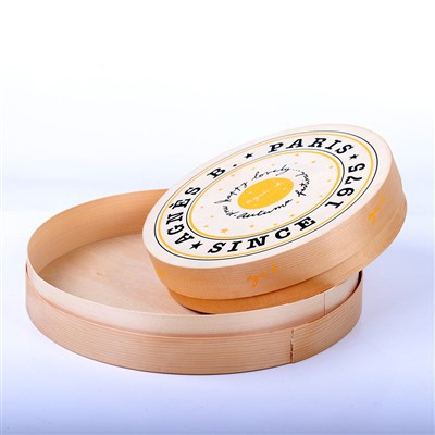 Custom Logo Round Wooden Box For Food Packaging