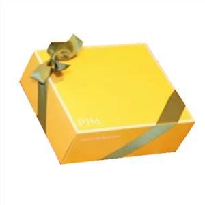 Custom Logo Yellow Clothing Paper Packaging Ribbon Gift Box For Night Gown And Robes