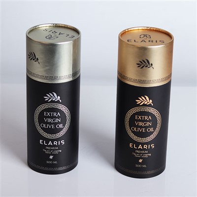 Custom Luxury Gold Foil Logo Black Paper Round Box For Wine Bottle Packaging