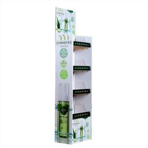 Custom New Design Cardboard Merchandiser Shop Cosmetic Floor Display Stand