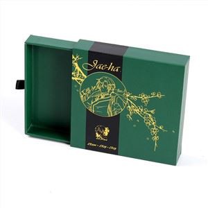 Custom Printed Paper Pull Out Sleeve Boxes For Gift Pack Luxury Green Sliding Drawer Box Packaging