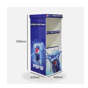 Custom Printing Beverage Promotional Corrugated Cardboard Paper Shelves Display For Pepsi