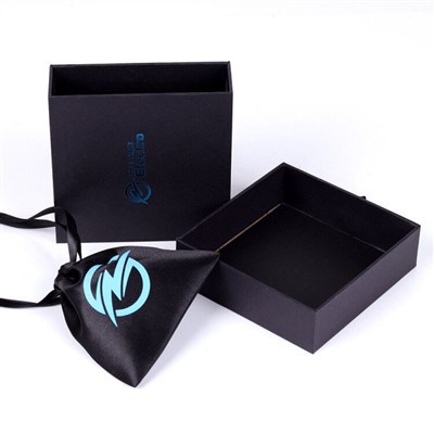Custom Recyclable Cardboard Jewelry Box Handmade Jewelry Packaging Black Drawer Box Necklace Ring Earrings Box