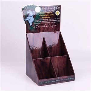 Custom Wood Grain Paper Car Air Freshener Display Box Countertop Small Product Display Stand