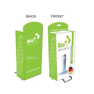 Customized Cardboard Trolley Case/carton Trolley With Wheel And Handle For Advertising Trade Show