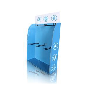 Customized Printing Corrugated Paper Cardboard Peg Hooks Floor Display Stand